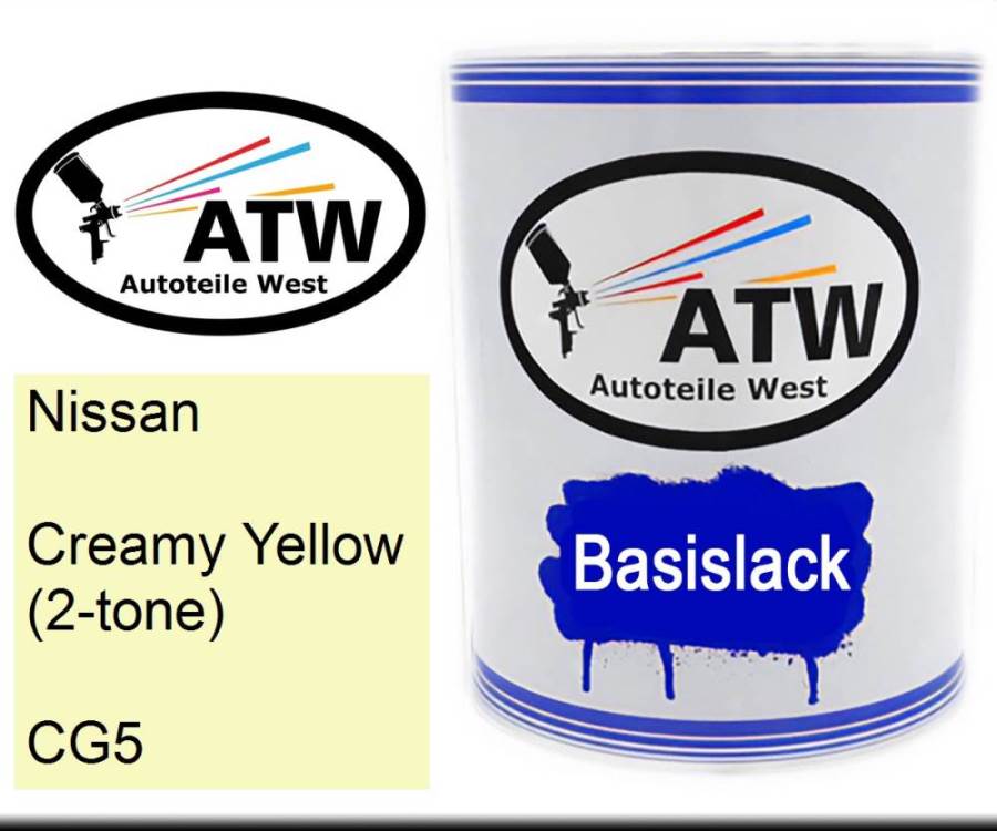 Nissan, Creamy Yellow (2-tone), CG5: 1L Lackdose, von ATW Autoteile West.